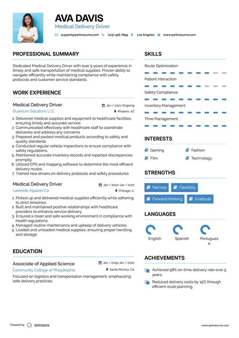 10+ Medical Delivery Driver Resume Samples & Templates for 2025