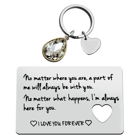 Engraved Wallet Inserts Card Keychain Set for Boyfriend Husband Him ...