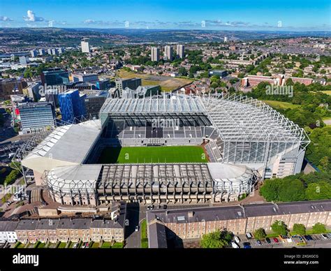 Lovely Summers morning Aerial image of St James's Park Stadium the home ...