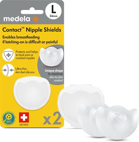 Amazon.com : Medela Contact Nipple Shields, Large 24mm | For Latching Difficulties during ...