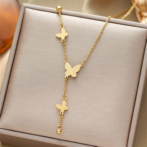 Designs & You Stainless Steel Gold-Plated Anti Tarnish Butterfly Theme ...