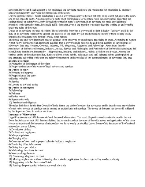 Prof. ethics assignmnt (advocate act) | DOCX