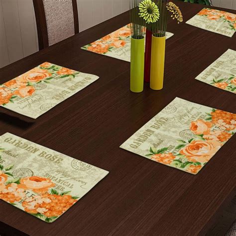 Buy SWAYAM Floral Print Placemats - Set Of 4 from Swayam at just INR 749.0