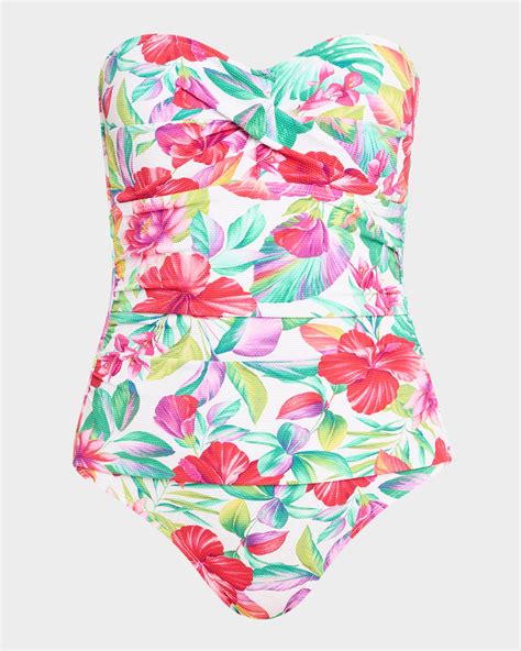 Tommy Bahama Island Cays Fiesta Bandeau One-Piece Swimsuit | Neiman Marcus