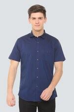 Buy Men Blue Solid Half Sleeves Casual Shirt Online - 335752 | Louis ...