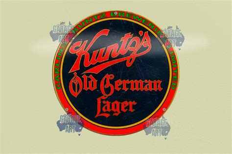 Kuntzs Old German Beer 355mmDIa Tin Sign - Garage Art