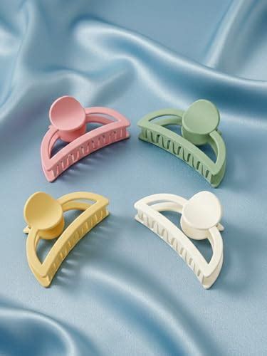 Premium Matte Finish Hair Claws (4 Count) - Elegant Half-Moon Claw ...