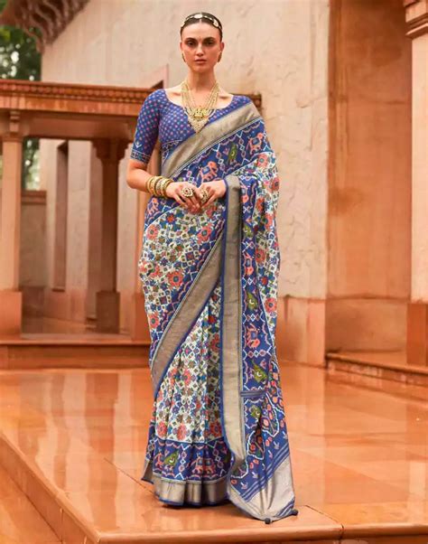 Glamorous Patola Off White Coloured Saree – South India Shopping Mall