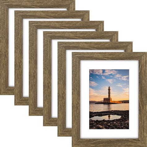 Amazon.com - AUEAR, 6x8 Picture Frames Set of 6, with Mat for 4x6 or ...