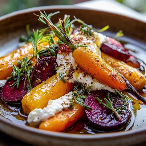 Roasted Beets and Carrots Salad with Burrata | Vegan recipes, Veggie ...