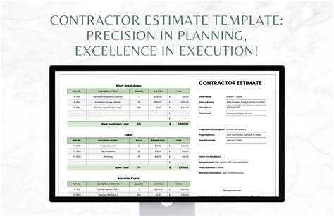 Image result for Contractor Estimate.Contractor Estimate Examples