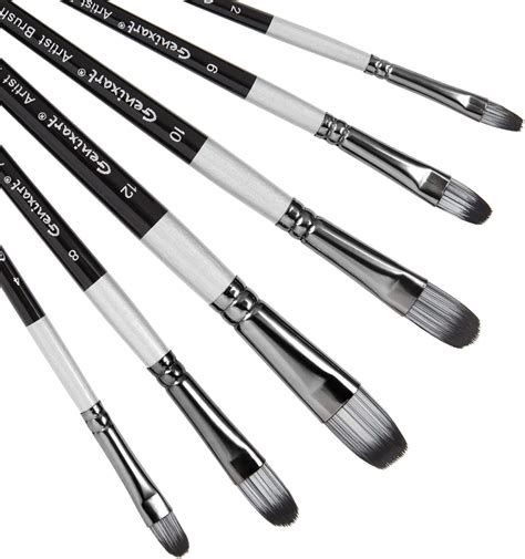 Arora Synthetic Hair Filbert Tip Paint Brush Set for Watercolor and ...