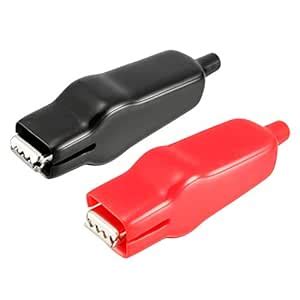 uxcell 6pcs Red Black Soft Plastic Coated Testing Probe Alligator Test ...