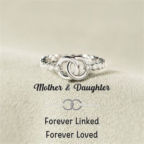 Mother & Daughter Forever Linked Pave Interlocking Ring - Sterling ...