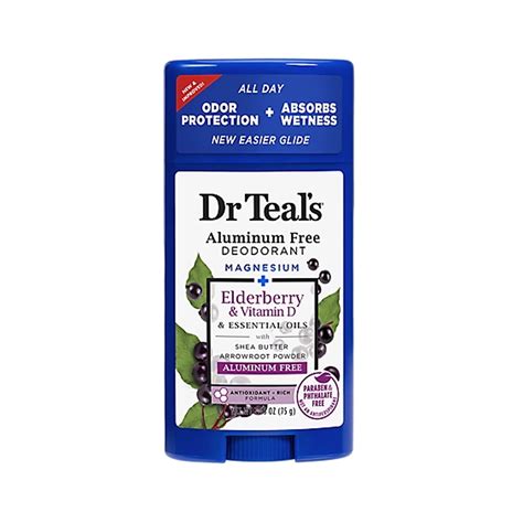 Dr Teal's Aluminum Free Deodorant Elderberry and Vitamin D, 2.65 Oz ...
