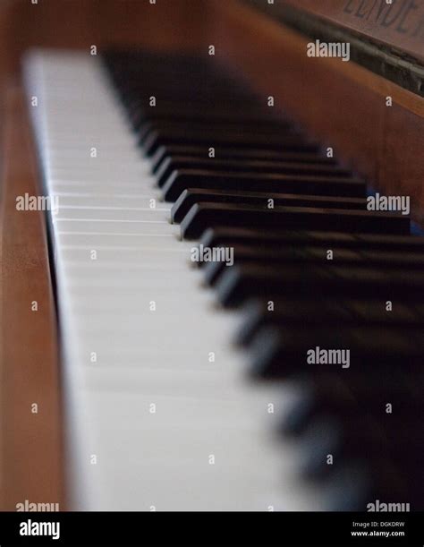 wooden upright piano keys detail with shallow depth of field Stock Photo - Alamy