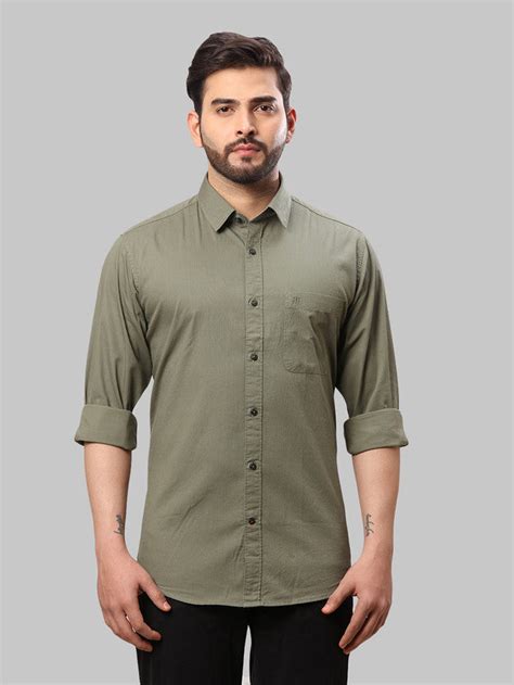 Raymond Green Stripe Slim Fit Cotton Casual Shirt – MyRaymond