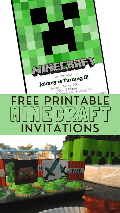 Minecraft Birthday Invitation Template Free,