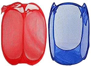Urbane Home Pack of 2 Nylon Mesh Laundry Basket|Dirty Clothes Basket ...