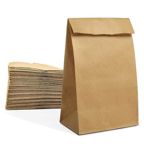Amazon.com: PaperPaper Lunch Bags 50 Count Brown Paper Lunch Bags 6LB ...