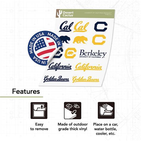 UC Berkeley Golden Bears Vinyl Sticker | Laptop Water Bottle Car Decal ...