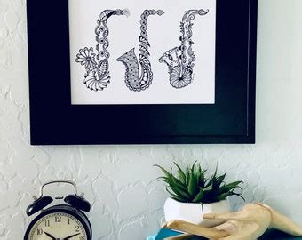 Buy Acoustic Guitars, Zentangle, Art, Drawings, Pen and Ink, Black and ...