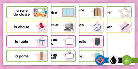 French Classroom Decor Labels | Twinkl