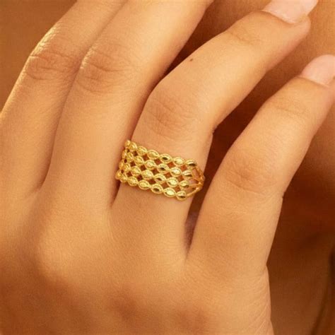 Simple Four Strand Gold Plated Finger Ring Online |K Supreme