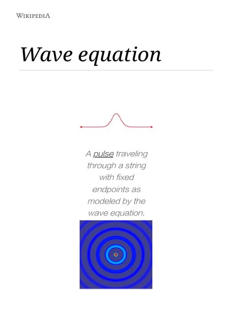 Image result for Basic Wave Equation