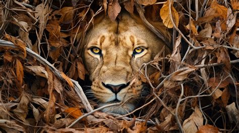 Mastery of Concealment The Lion's Camouflage, AI Generative 30459110 Stock Photo at Vecteezy