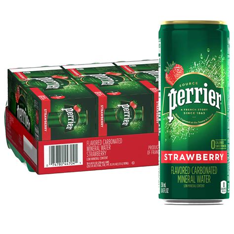 Buy Perrier Carbonated Mineral Water, Slim Cans, Strawberry, 253.5 Fl ...