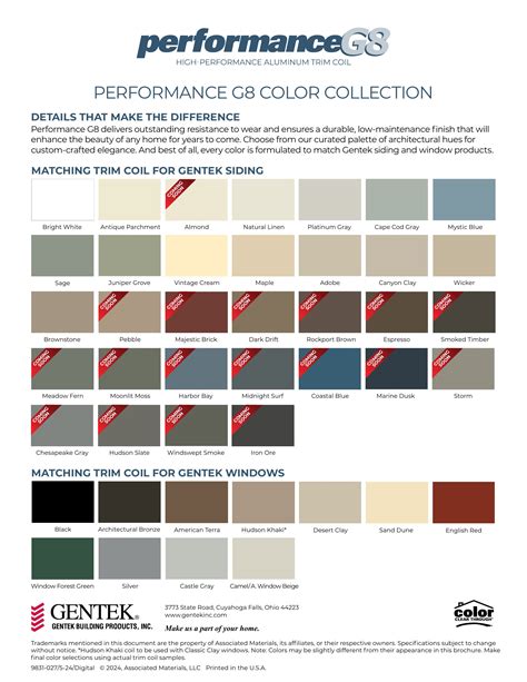 Gentek Building Products, Inc., Catalogs, US Performance G8 Color ...