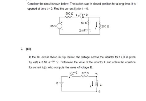 Consider the circuit below .The switch has been in closed position for ...