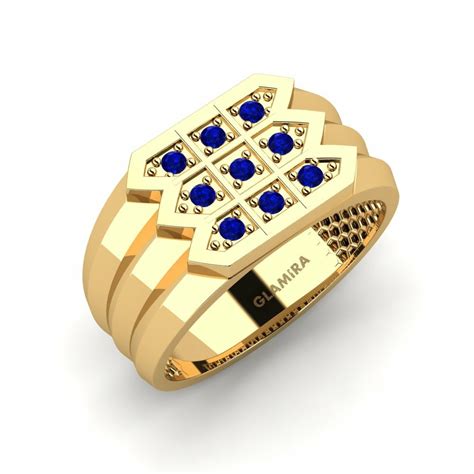 Order Men's Ring Bosak in Round cut 0.135 Carat 14ct Yellow Gold ...