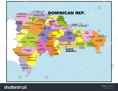 Political Map Of Dominican Republic Stock Photo 148788515 : Shutterstock