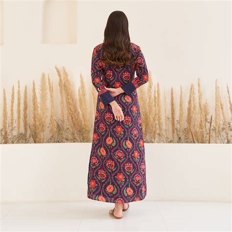 Buy Navy Blue Side Slit Dress with Long Shrug | Rustorange