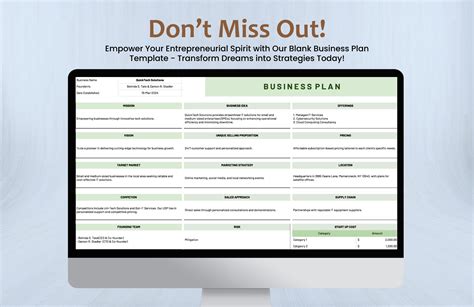 Blank Printable Business Plan 的图像结果