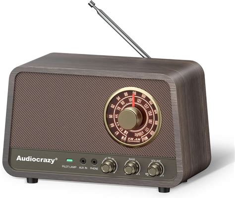 Amazon.com: Audiocrazy AM FM Radio Retro Table Top Radio with Bluetooth ...