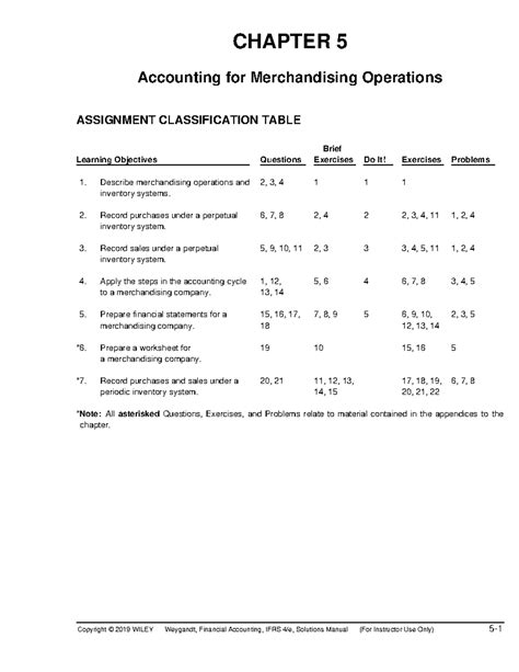 Chapter 5 - answer - Copyright © 2019 WILEY Weygandt, Financial ...