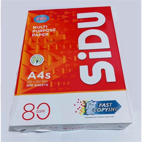 Jual Kertas HVS 21.5cm x 29.7cm A4S A4 S 80gr 80 gsm 80gsm 80gram SIDU Sinar Dunia | Shopee ...