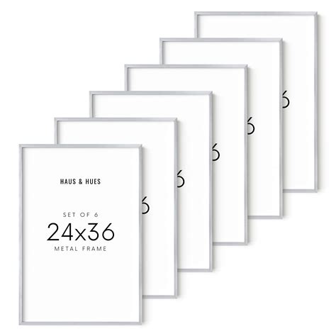 Haus and Hues Silver Large Picture Frames 24x36 - Set of 6 Poster ...