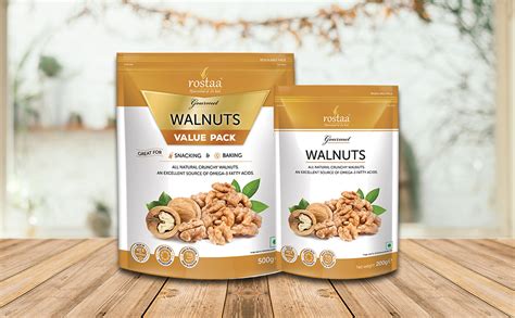 Rostaa Premium Walnut Kernels Pouch, 2 X 200 g : Amazon.in: Grocery ...