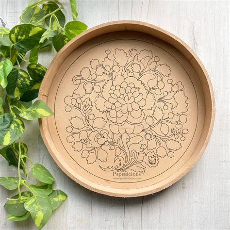 Pre-Marked MDF Tray | Round/Square Decorative Wooden Trays
