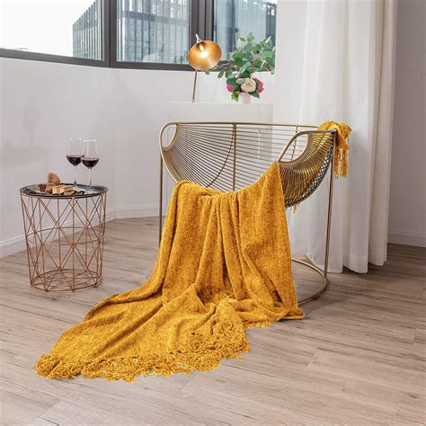 Cazimo Soft Chenille Throw Blanket for Sofa, Bed and Couch - 60 * 50 ...