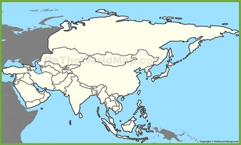 Interactive Map of Asia No Names