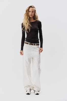 Ribbed cotton top - Dark brown - Ladies | H&M IN