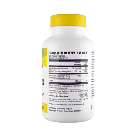 Buy Healthy Origins, ASTAXANTHIN (COMPLEX), 4MG Softgels – Maple Herbs