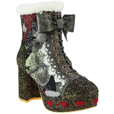 IRREGULAR CHOICE Let It Be Retro Platform Boots Mustard