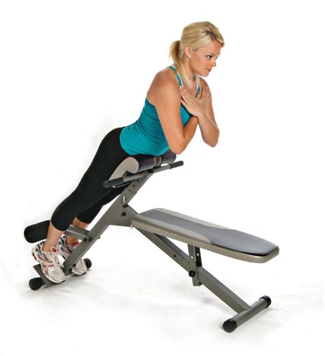 Use this manual fitness machine to strengthen your core and back. Featuring a padded bench, easy ...