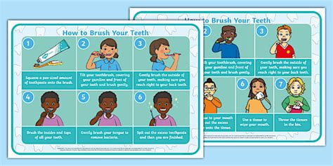 Tooth Brushing Sequencing Poster | Twinkl